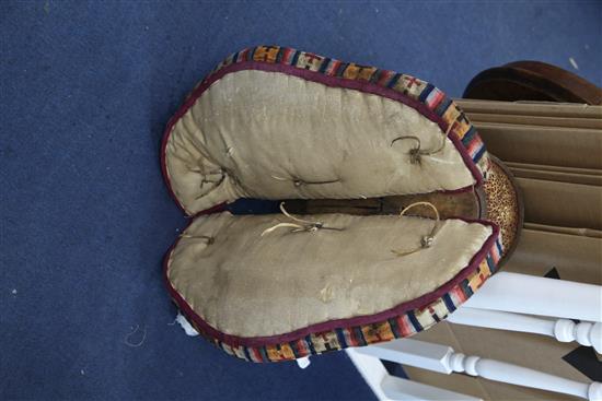 A Chinese gilt bronze mounted saddle, total length 64cm